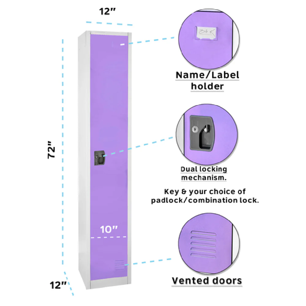 Alpine Industries ADI629-201-PUR Locker 15 Inch Wide Single Tier Steel Purple Finish Alpine Industries ADI629-201-PUR Locker 15 Inch Wide Single Tier Steel Purple Finish