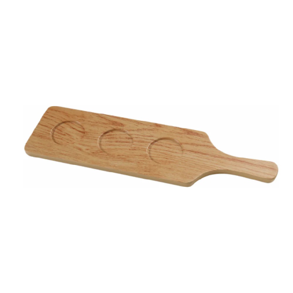 Yanco WD-2717 17 Inch Tray with Handle Rectangular Melamine Golden Oak Color