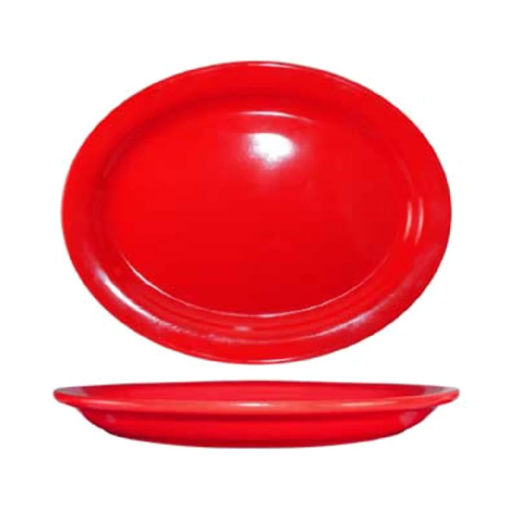 International Tableware CAN-13-CR 11-1/2 Inch Oval Platter with Narrow Rim Ceramic Crimson Red International Tableware CAN-13-CR 11-1/2 Inch Oval Platter with Narrow Rim Ceramic Crimson Red