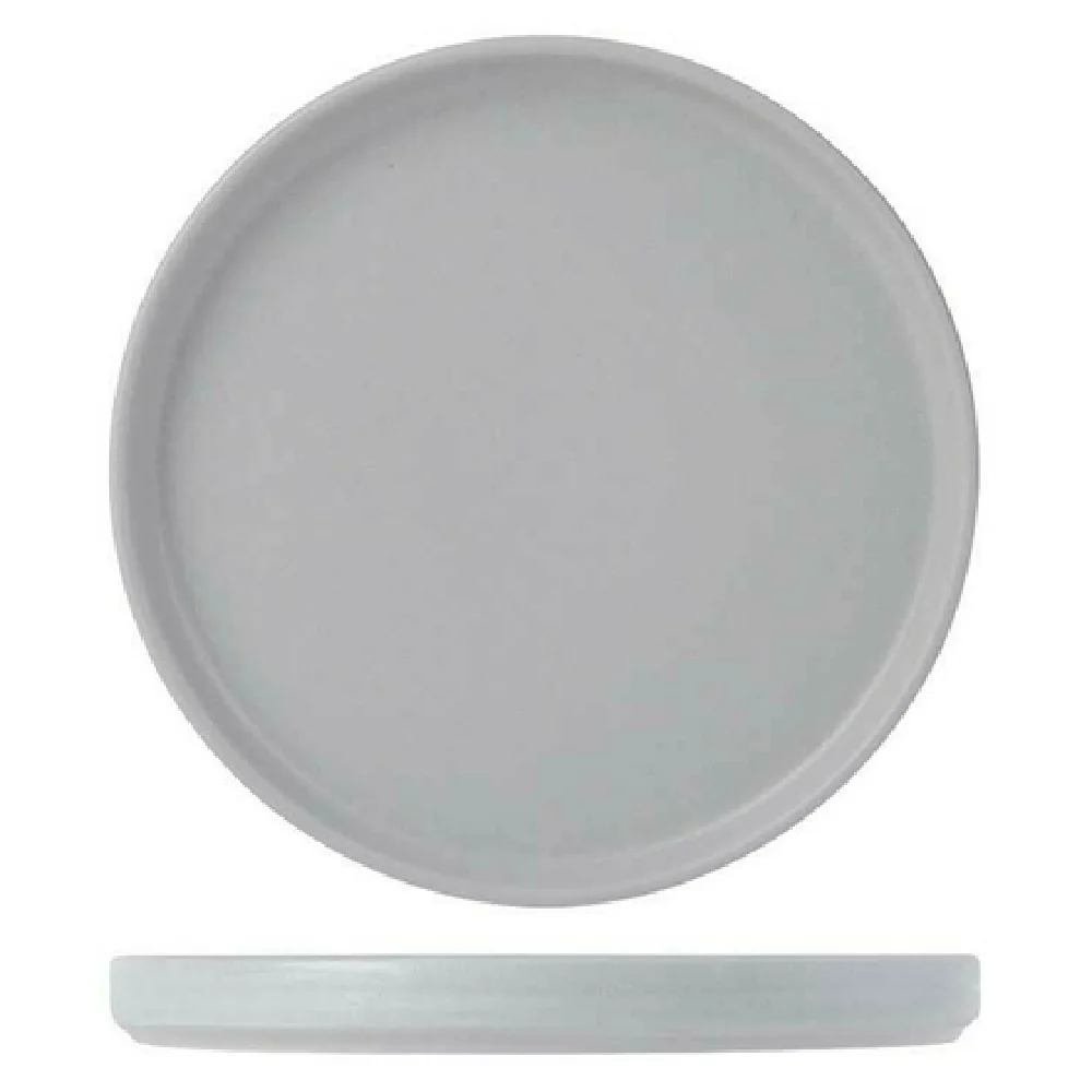 Tuxton VGAS064 6-1/2 Inch Round Plate Microwave Dishwasher Safe Porcelain Matte Gray