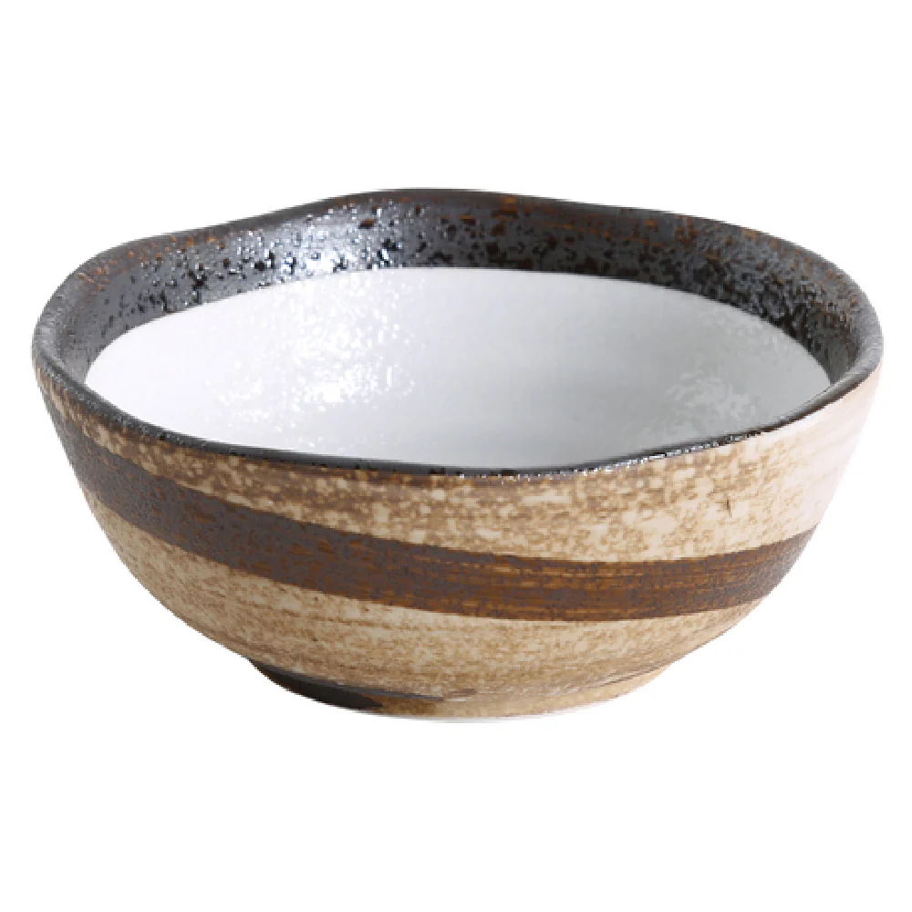 Yanco RO-405 4-1/2 Inch Round Miso Soup Bowl 8 Oz Porcelain - Dishwasher Microwave Safe