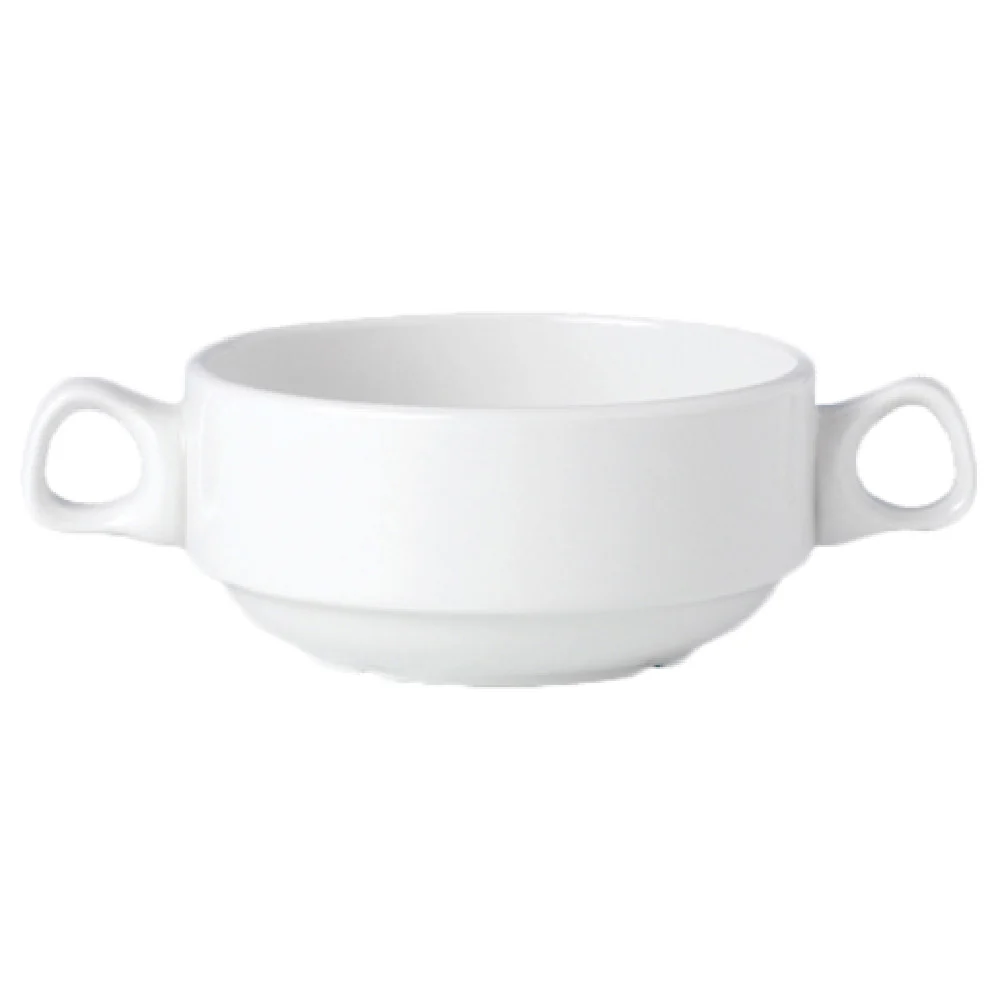 Steelite 11010119 10 Oz Soup Cup Double Handles Round Ceramic White