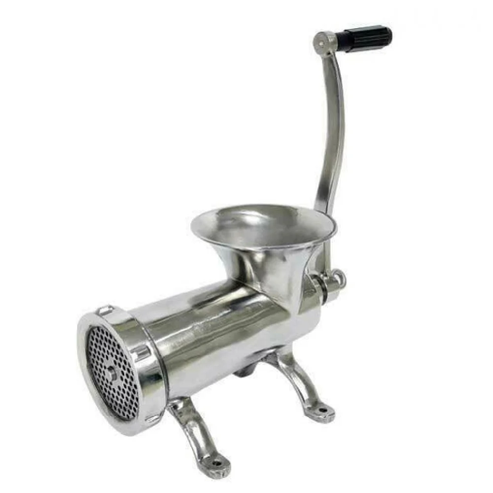 Omcan 44420 5 Inch Manual Meat Grinder with Screw Down Base Stainless Steel