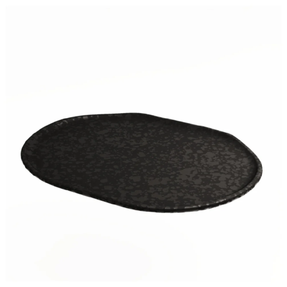 BauscherHepp TB4716 12 Inch Oval Platter Chip Stain Resistant Melamine Black