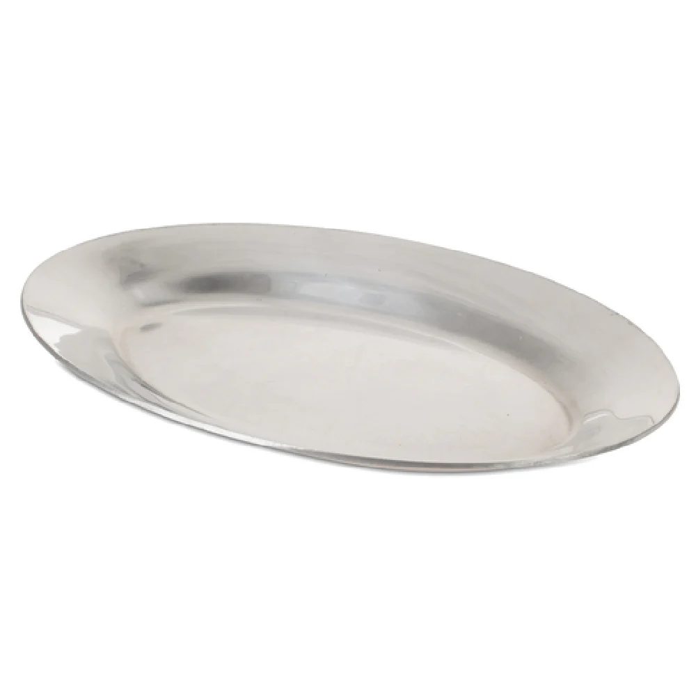JB Prince S340 12 12-1/2 Inch Oval Heat Resistant Aluminum Sizzle Platter