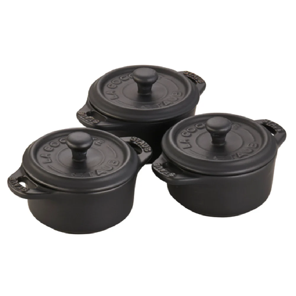 Zwilling 40508-088 8 Oz Mini Cocotte Round with Lid Handles Ceramic Matte Black