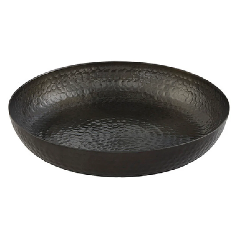 American Metalcraft ASEAB14 128 Oz. Seafood Tray Round Hammered Aluminum Black American Metalcraft ASEAB14 128 Oz. Seafood Tray Round Hammered Aluminum Black