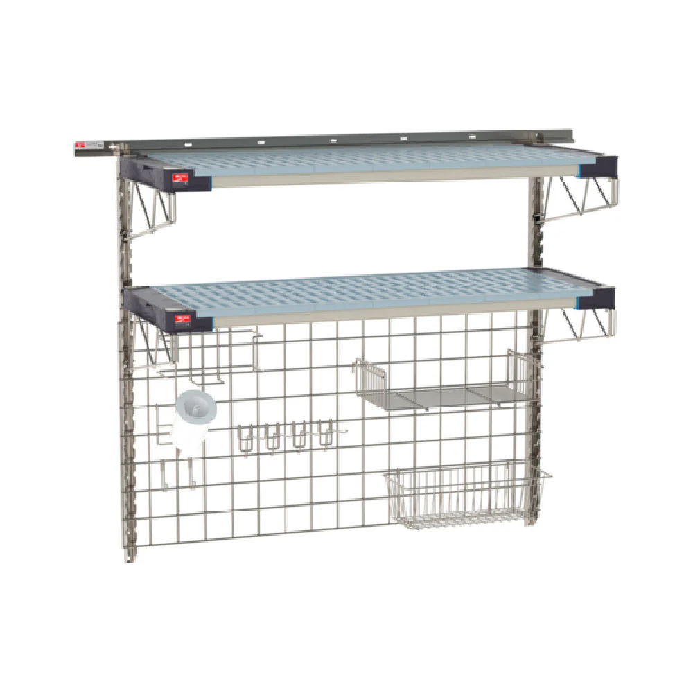 Metro SW-1848S4-45-PREP SmartWall Life Complete Kit For Prep Two-shelf Type 304 Stainless Steel Components: Wall Track Metro SW-1848S4-45-PREP SmartWall Life Complete Kit For Prep Two-shelf Type 304 Stainless Steel Components: Wall Track