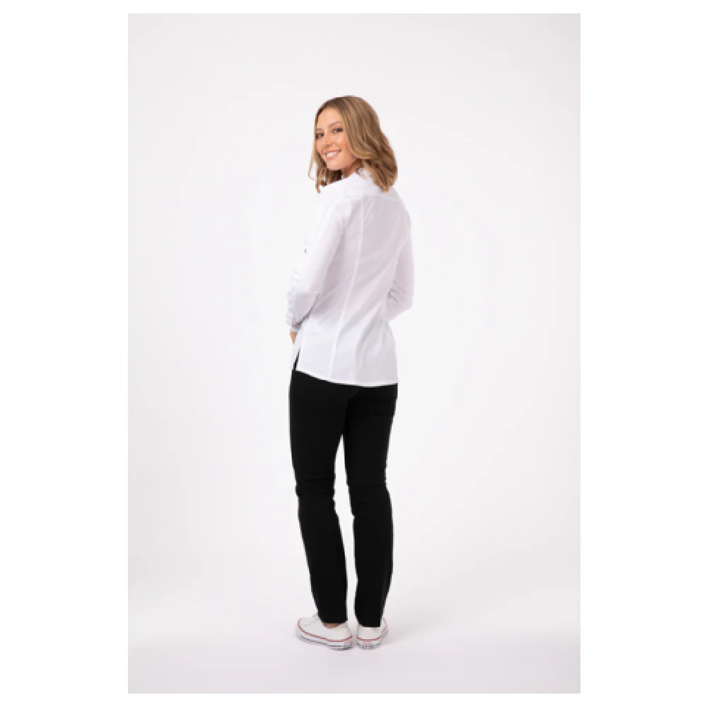 Chef Works SES02W-WHT-L 22 Inch Women's Seville Shirt Stretch Fabric with Snap Closure Chef Works SES02W-WHT-L 22 Inch Women's Seville Shirt Stretch Fabric with Snap Closure