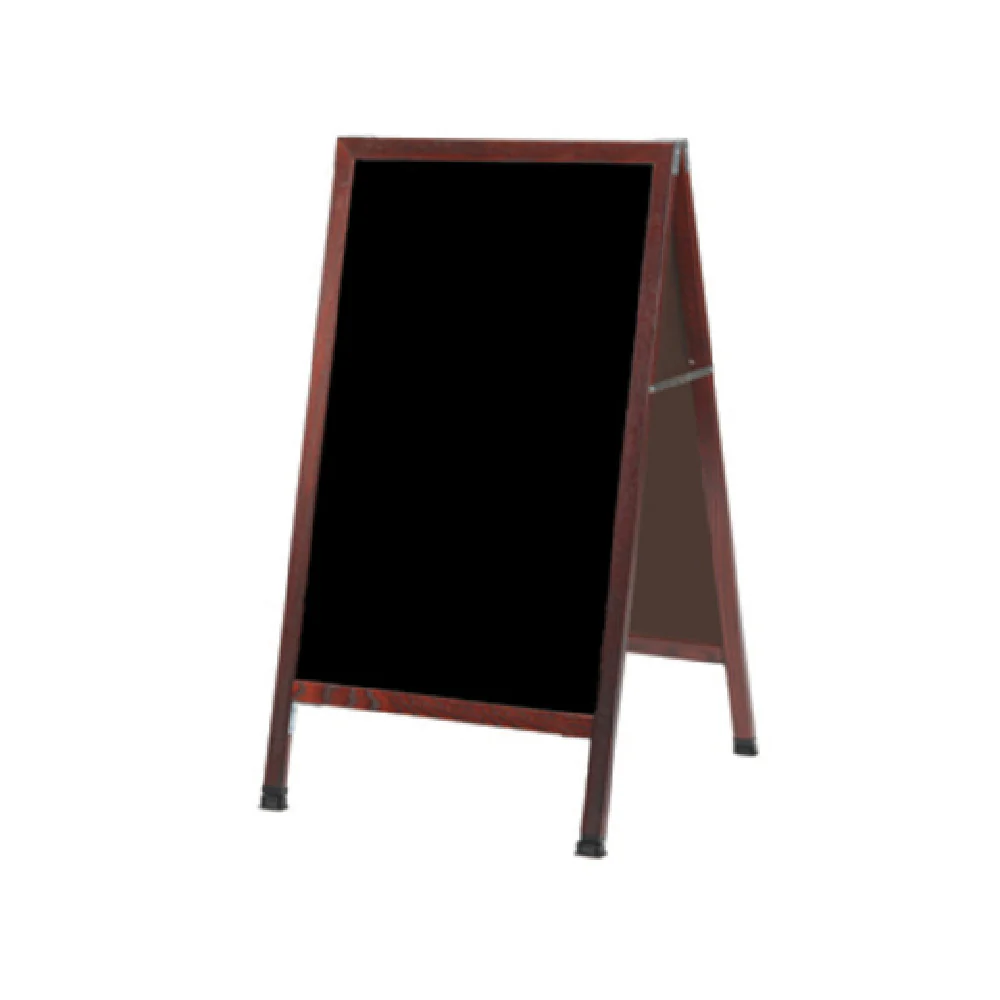 Aarco MA-11 24 Inch Sign Board A-Frame Black Melamine with Oak Frame