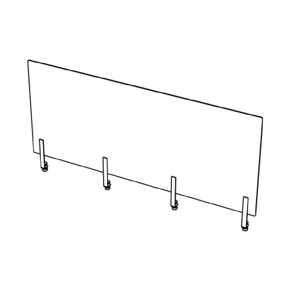 BauscherHepp VE-66045 64 Inch Transparent Acrylic Sneeze Guard Made of Acrylic Glass