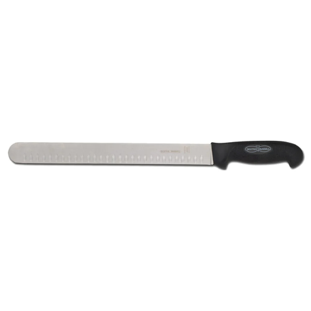 JB Prince M808 B 12 Inch Knife Hollow Ground Rubber Handle Black High Carbon Stainless Steel