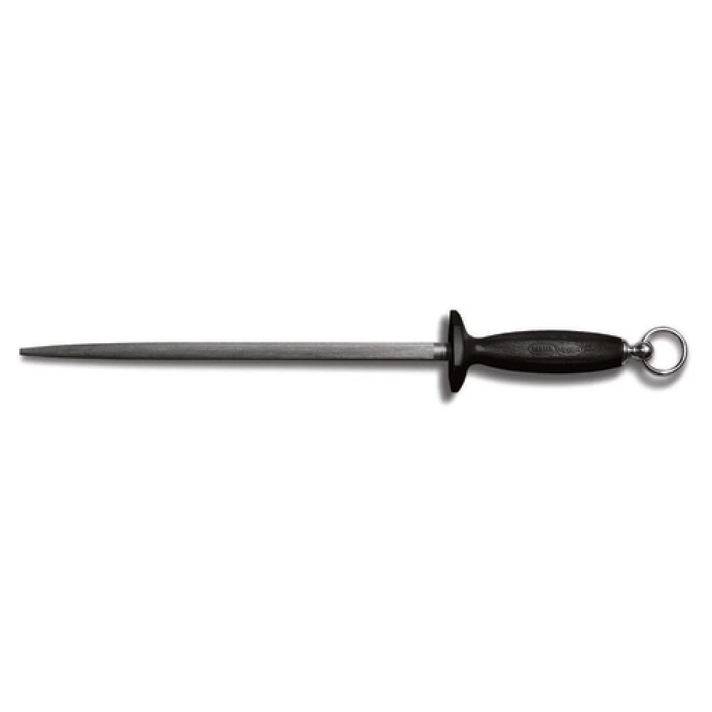 Dexter Russell 7433 12 Inch Butcher Steel Magnetized With High Carbon Steel Black Polypropylene