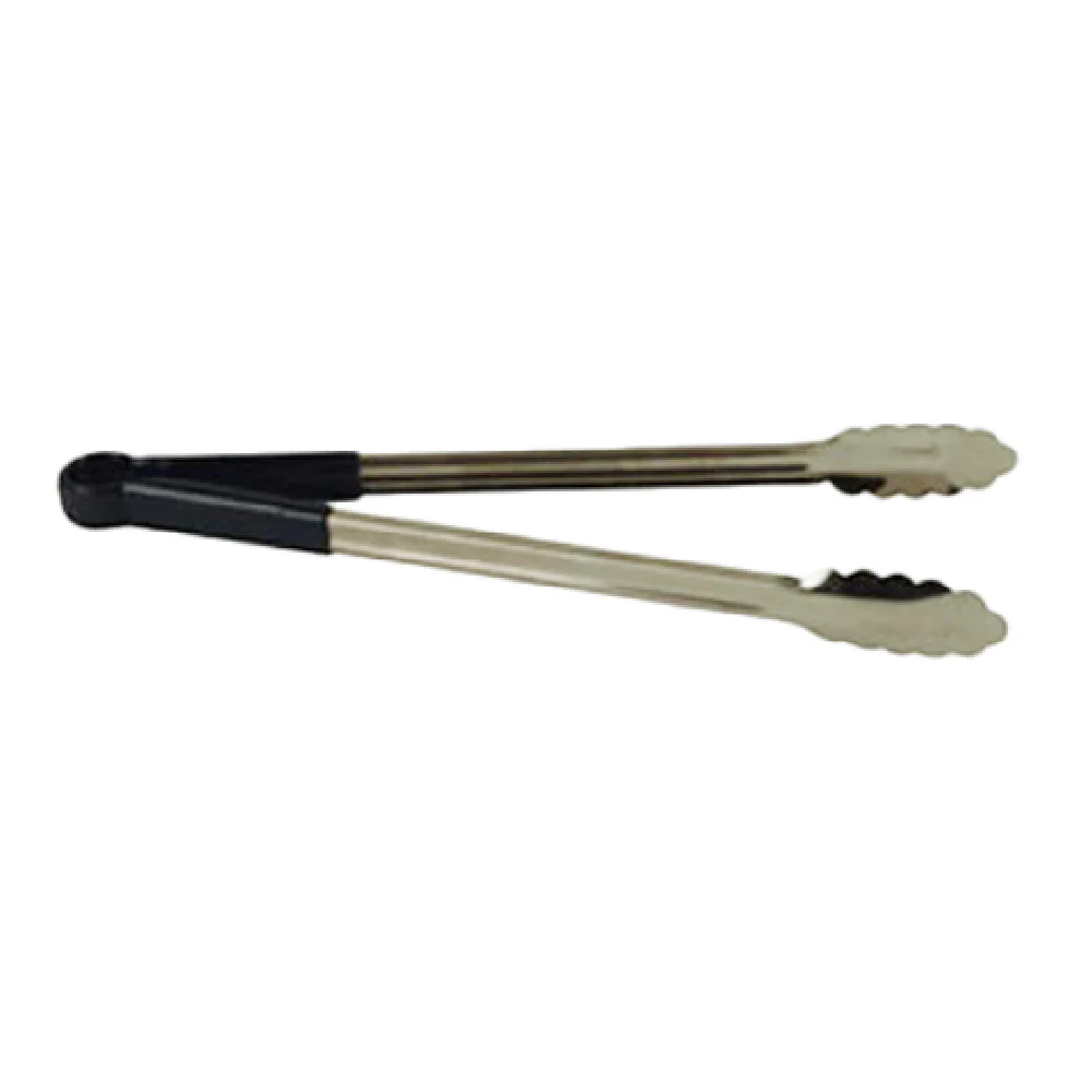 Thunder Group SLTG816K 16 Inch Utility Tongs One-piece Non-slip Black Stainless Steel
