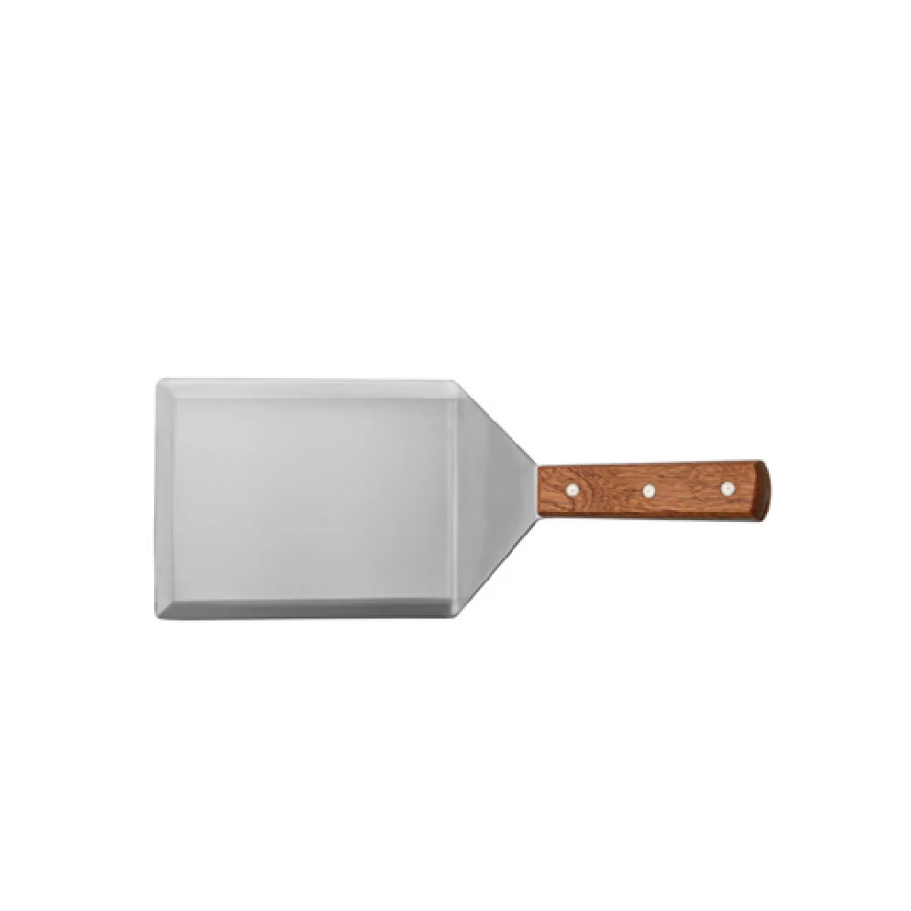 CAC China TNRW-BV65 6 Inch Beveled Edge Turner Wooden Handle Stainless Steel