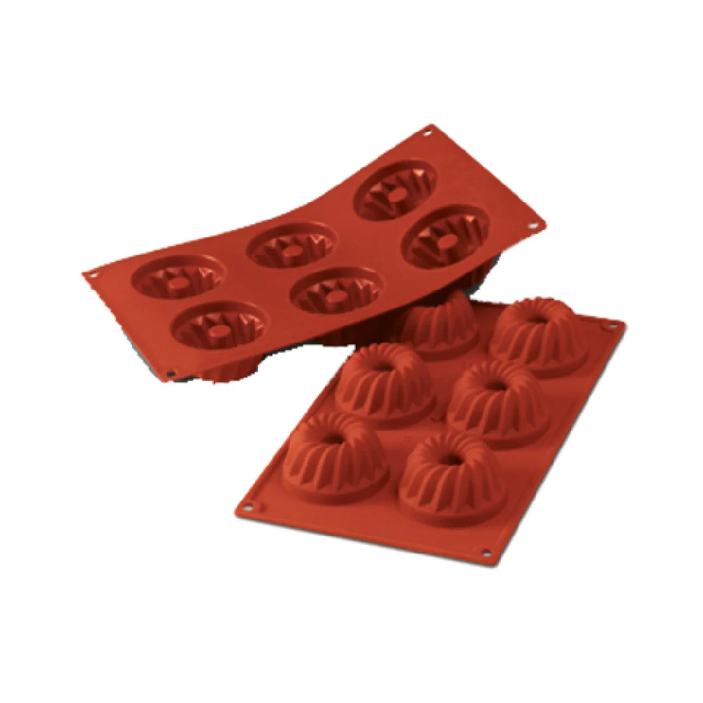 Louis Tellier SF058 11.75 Inch Kougloff Mold Flexible Silicone Red with Non-Stick