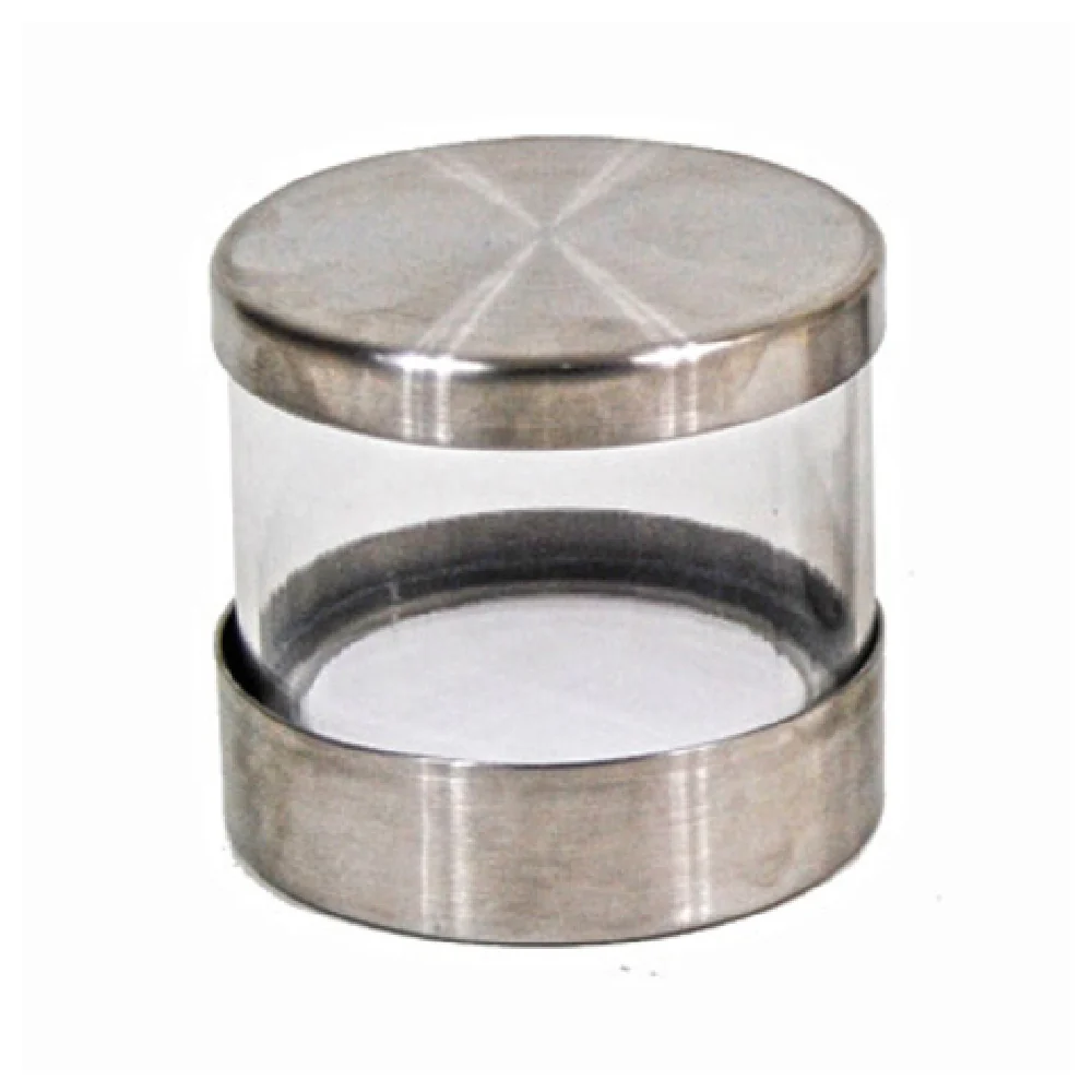 Cal Mil 1851-4LID 4-1/4 Inch Diameter Round Glass Jar Lid with Silicone Lining Stainless Steel