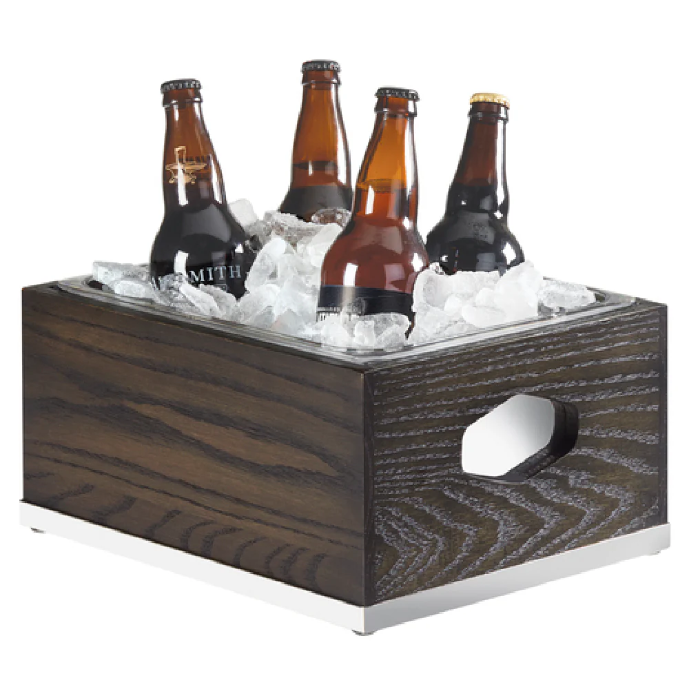 Cal Mil 3800-10-87 13-1/4 Inch Ice Housing with Geometric Cutouts Wood Dark Ash Gray