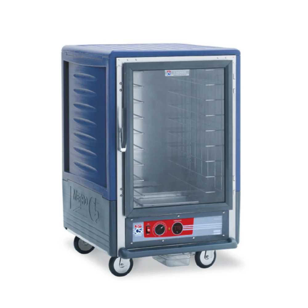Metro C535-HLFC-4-BU 27 Inch Heated Holding Cabinet Mobile Insulated with Blue Insulation Armour Metro C535-HLFC-4-BU 27 Inch Heated Holding Cabinet Mobile Insulated with Blue Insulation Armour