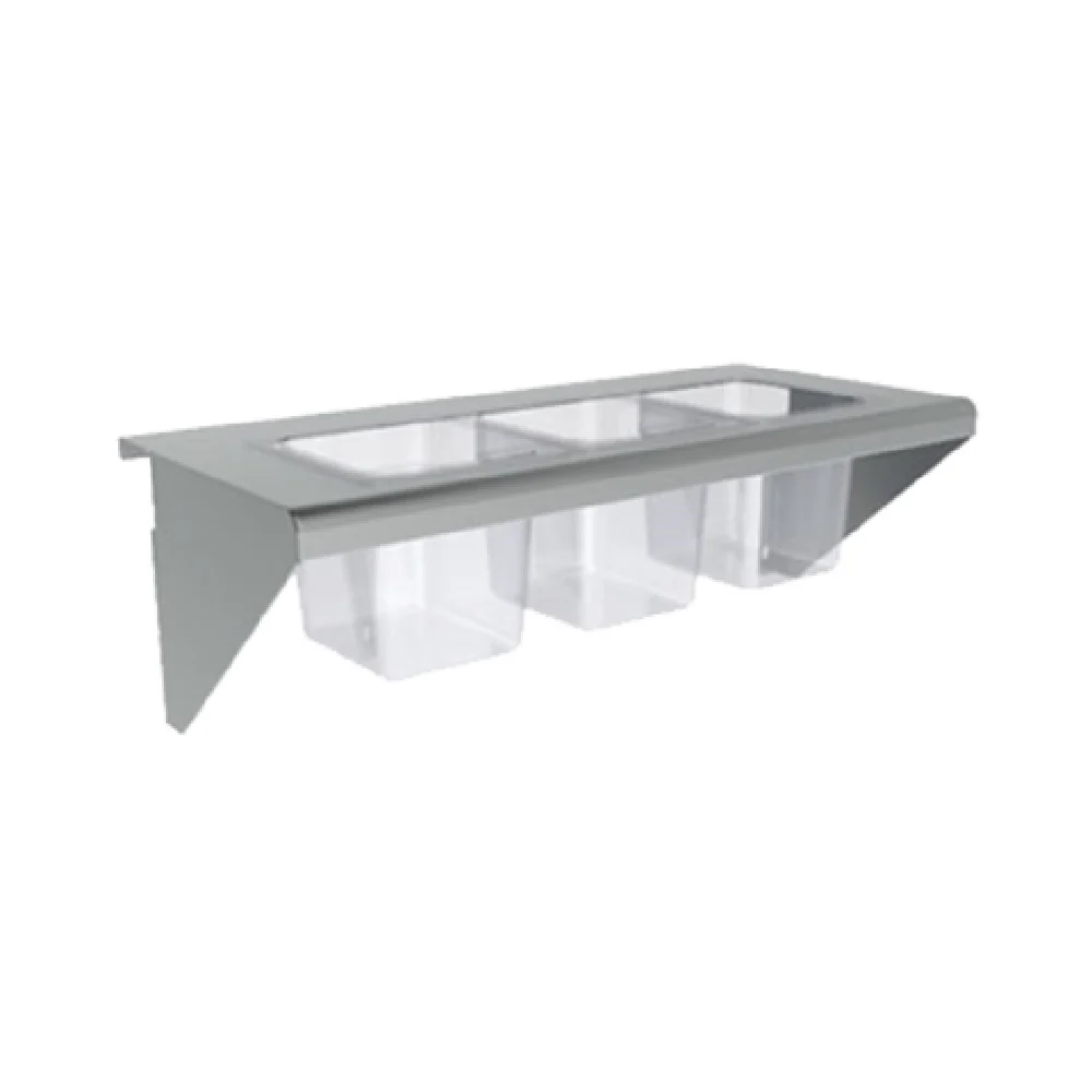 Optional 36 Inch Stainless Steel Condiment Shelf (Fits 5 Pieces of 1/6 Size Pans), Vulcan CONRAIL-36 Optional 36 Inch Stainless Steel Condiment Shelf (Fits 5 Pieces of 1/6 Size Pans), Vulcan CONRAIL-36