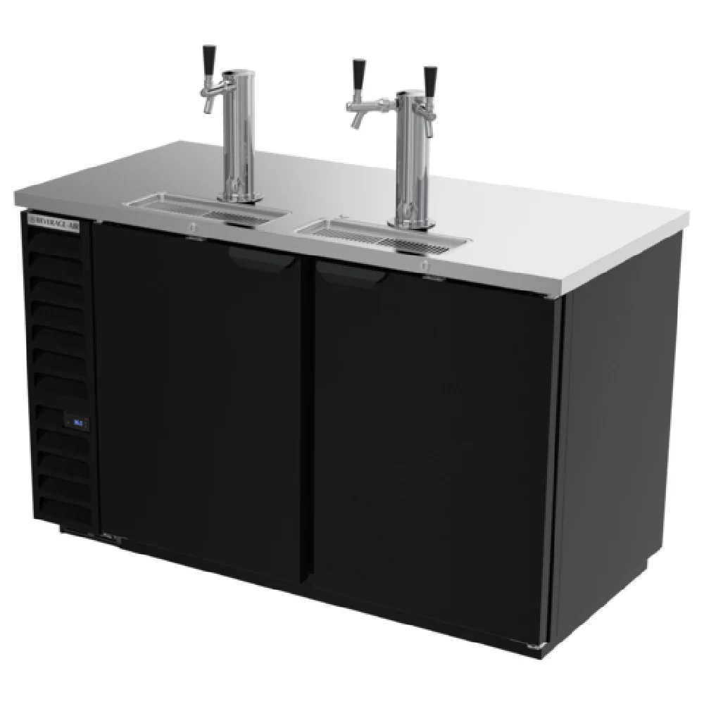 Beverage Air DD58HC-1-B 59 Inch Draft Beer Cooler with 3 Keg Capacity and Dual Faucet Towers