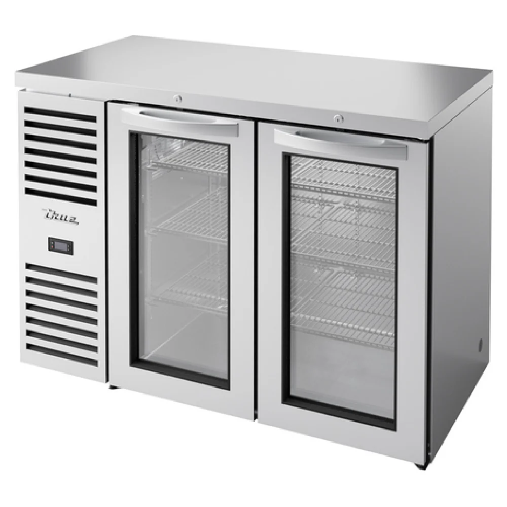 True Refrigeration TBR48-RISZ1-L-S-GG-1 48 Inch Refrigerated Back Bar Cooler Electric Stainless Steel 2 Doors