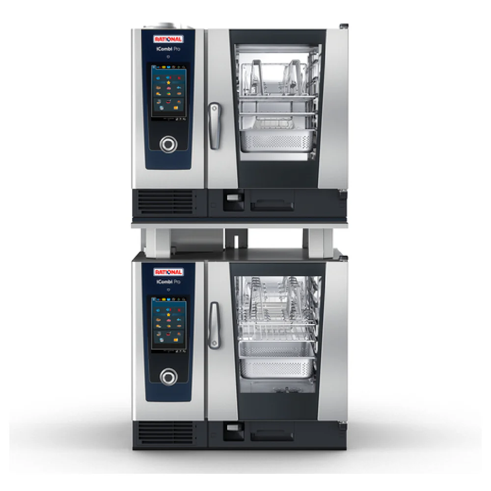 RATIONAL ICP 6-HALF ON 6-HALF NG 120V 1 PH-QS Gas Combi Oven Double Stacked 49500 BTU