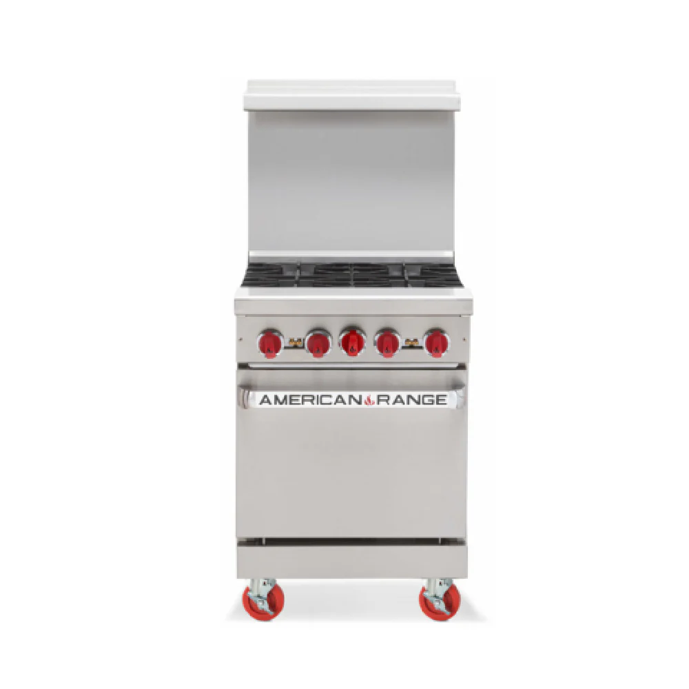 American Range AR-12G-2B-SB_NAT 24 Inch Gas Restaurant Range with 12 Inch Griddle 2 Burners 64000 BTU