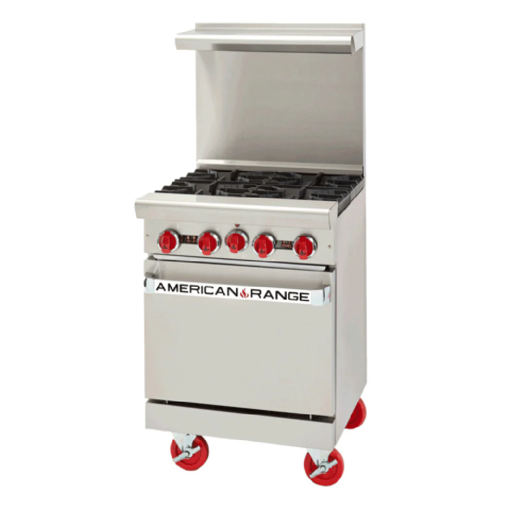 American Range AR-12G-2B-SB_NAT 24 Inch Gas Restaurant Range with 12 Inch Griddle 2 Burners 64000 BTU American Range AR-12G-2B-SB_NAT 24 Inch Gas Restaurant Range with 12 Inch Griddle 2 Burners 64000 BTU