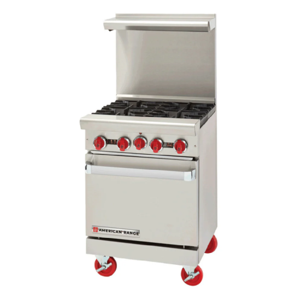 American Range AR-12G-2B-SB_NAT 24 Inch Gas Restaurant Range with 12 Inch Griddle 2 Burners 64000 BTU American Range AR-12G-2B-SB_NAT 24 Inch Gas Restaurant Range with 12 Inch Griddle 2 Burners 64000 BTU