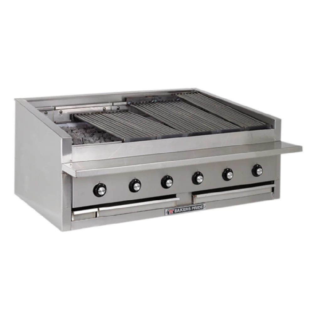 Bakers Pride L-48RS-R_NAT 48 Inch Radiant Charbroiler Gas Countertop with EZ Tilt Bakers Pride L-48RS-R_NAT 48 Inch Radiant Charbroiler Gas Countertop with EZ Tilt
