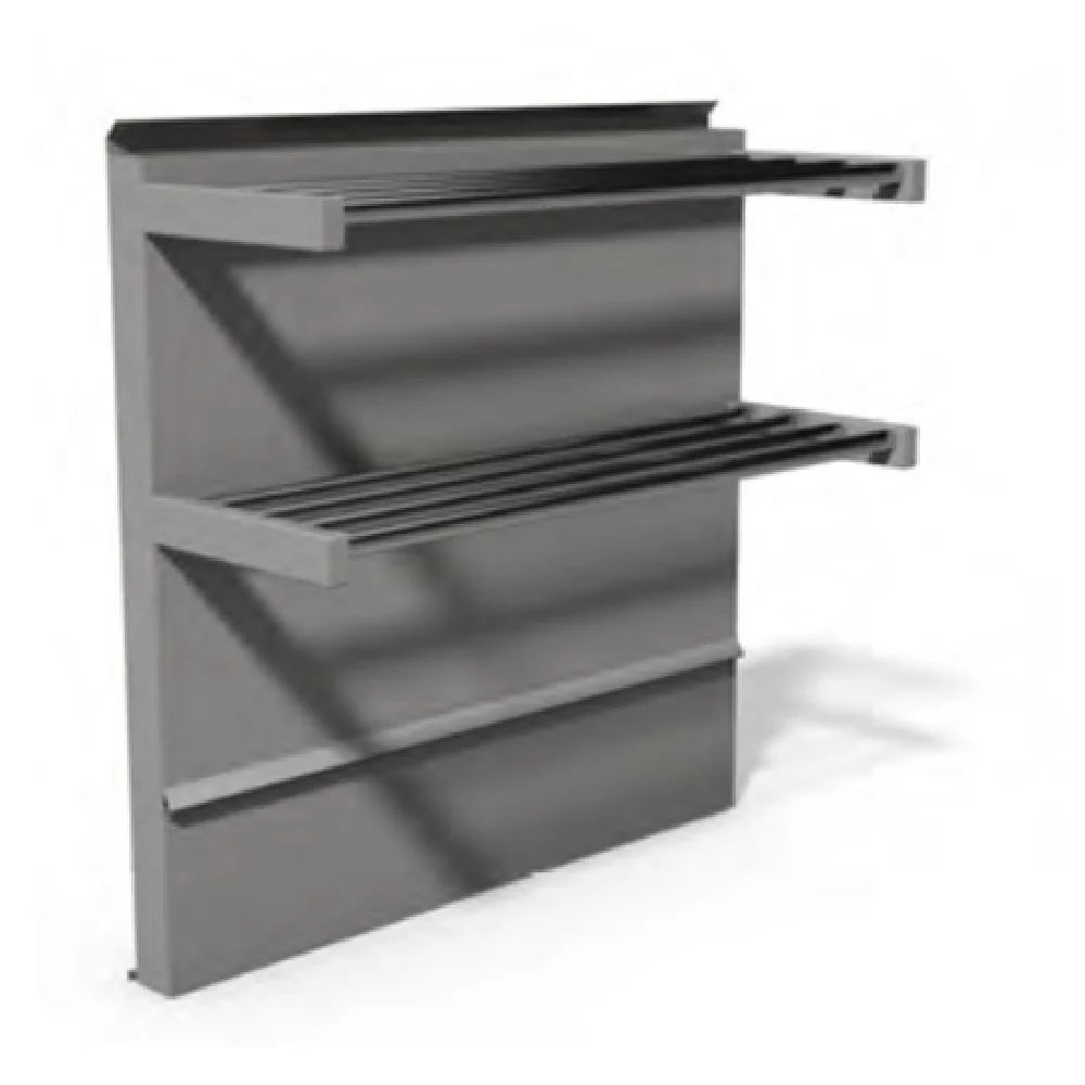 Montague Company TDHS-18 18 Inch Double High Backguard Tubular Shelves Stainless Steel