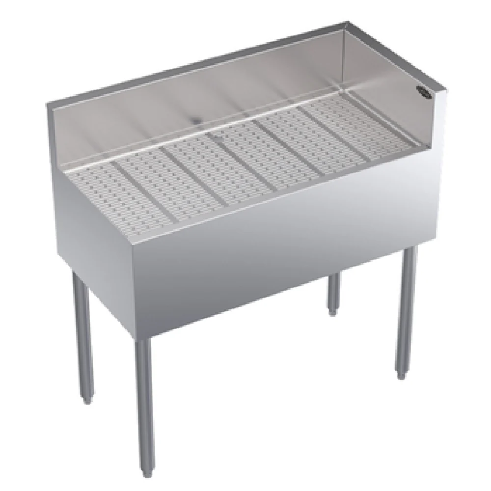 Krowne KR19-C36R 36 Inch Royal Series Underbar Corner Drainboard Stainless Steel and Open Base