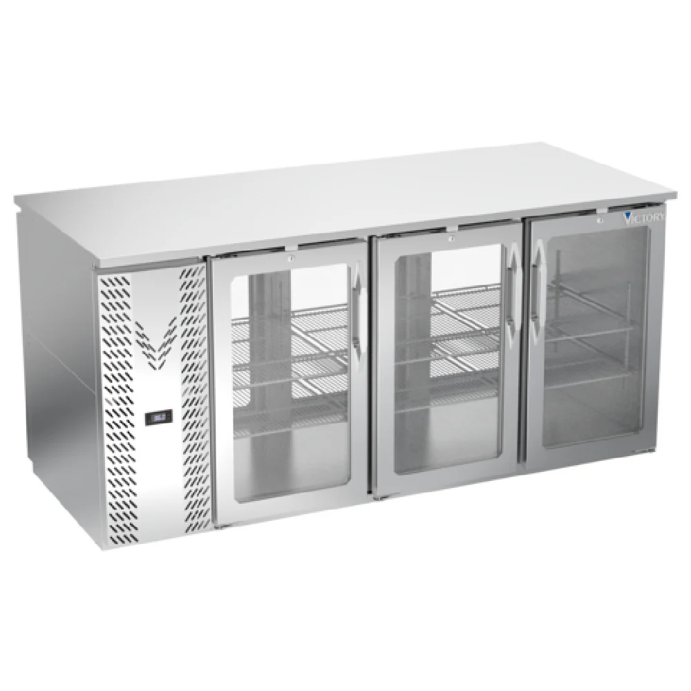 Victory VBB72HC-FG-PT-S Pass-Thru Back Bar Refrigerator Food Rated Three-section