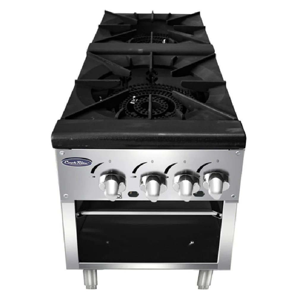 Atosa ATSP-18-2_NAT 18 Inch Commercial Range Gas CookRite Stock Pot Stove 160000 BTU Atosa ATSP-18-2_NAT 18 Inch Commercial Range Gas CookRite Stock Pot Stove 160000 BTU