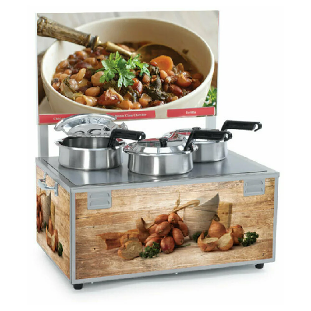 Nemco 6510-T4P 25 Inch Soup Warmer 3 Compartment Electric Stainless Steel with Thermostats Nemco 6510-T4P 25 Inch Soup Warmer 3 Compartment Electric Stainless Steel with Thermostats