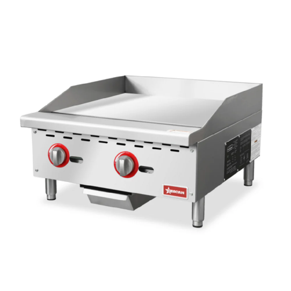 Omcan 47374 24 Inch Griddle Gas Countertop Stainless Steel 2 Burners 60000 BTU Omcan 47374 24 Inch Griddle Gas Countertop Stainless Steel 2 Burners 60000 BTU