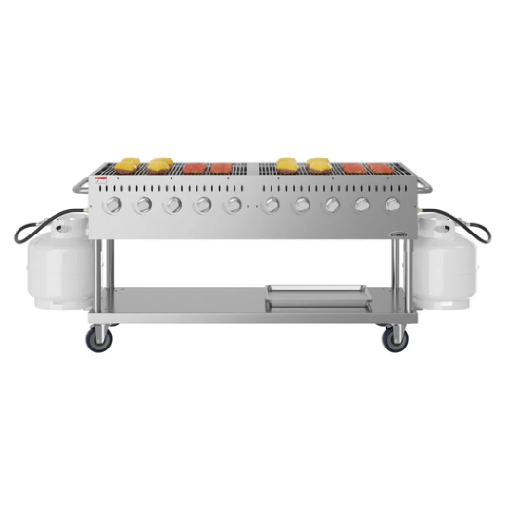 Koolmore KM-CGM-72 72-2/5 Inch Commercial Outdoor Grill Gas Charbroiler 10 Burner 16000 BTU Koolmore KM-CGM-72 72-2/5 Inch Commercial Outdoor Grill Gas Charbroiler 10 Burner 16000 BTU