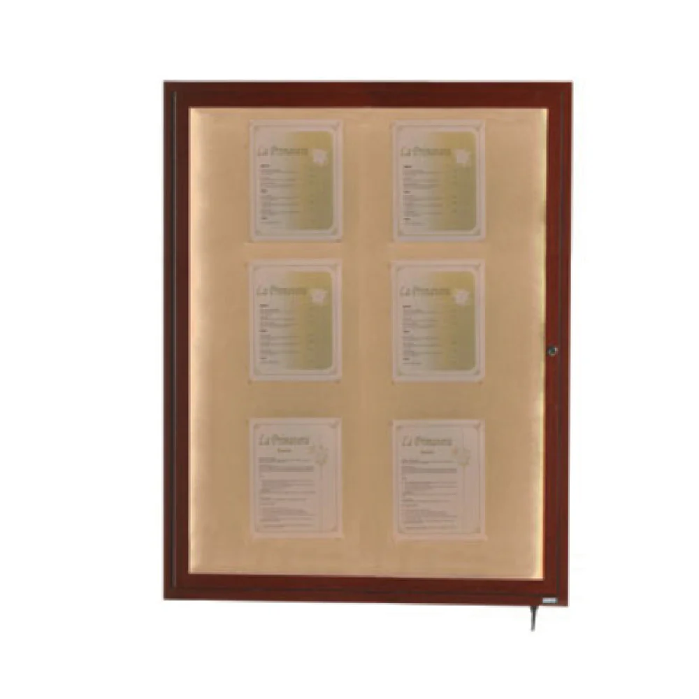 Aarco LWL4836W 36 Inch Enclosed Display Case LED Lighted Lockable Walnut Finish