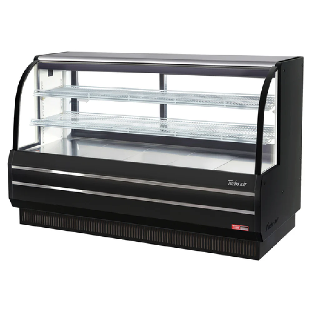 Turbo Air TCGB-72DR-B 72 Inch Non-Refrigerated Bakery Case Curved Glass with LED