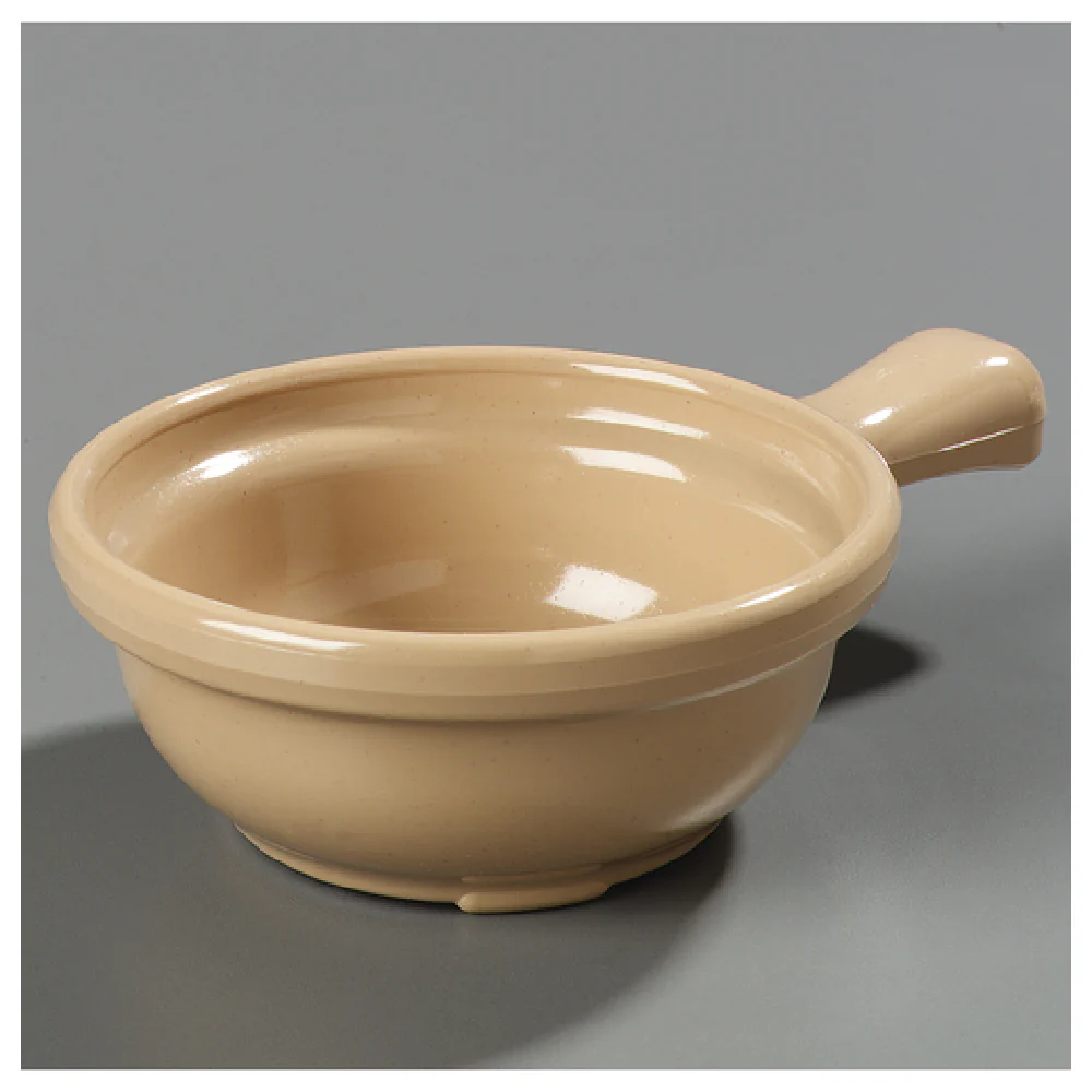 Carlisle 700619 8 Oz Handled Soup Bowl 4-5/8 Inch Dia SAN Beige Dishwasher Safe