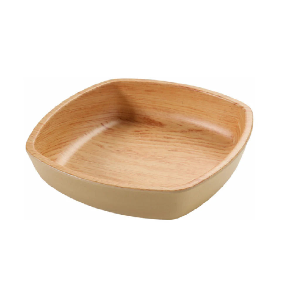 Yanco WD-2306 5.75 Inch 14 Oz Square Bowl Melamine Golden Oak Color Yanco WD-2306 5.75 Inch 14 Oz Square Bowl Melamine Golden Oak Color