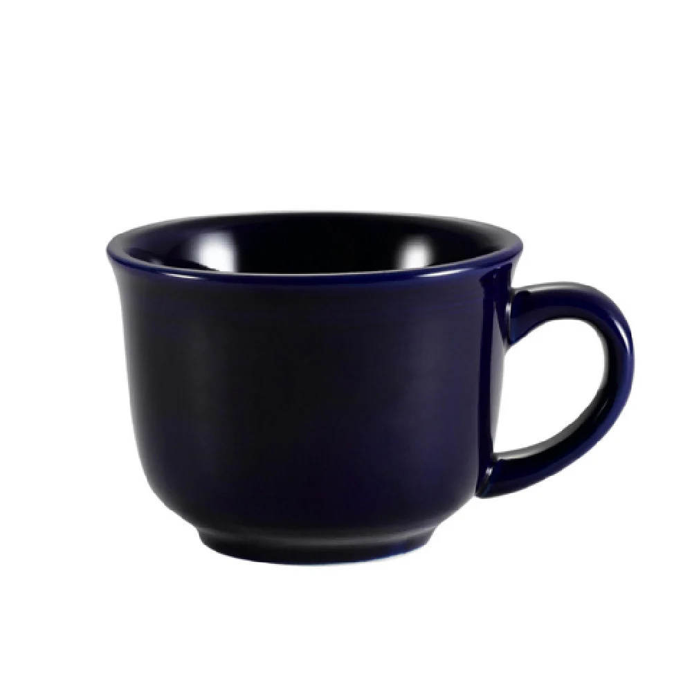 CAC China TG-1-CBU 7-1/2 Oz Embossed Round Cobalt Blue Coffee Cup Porcelain