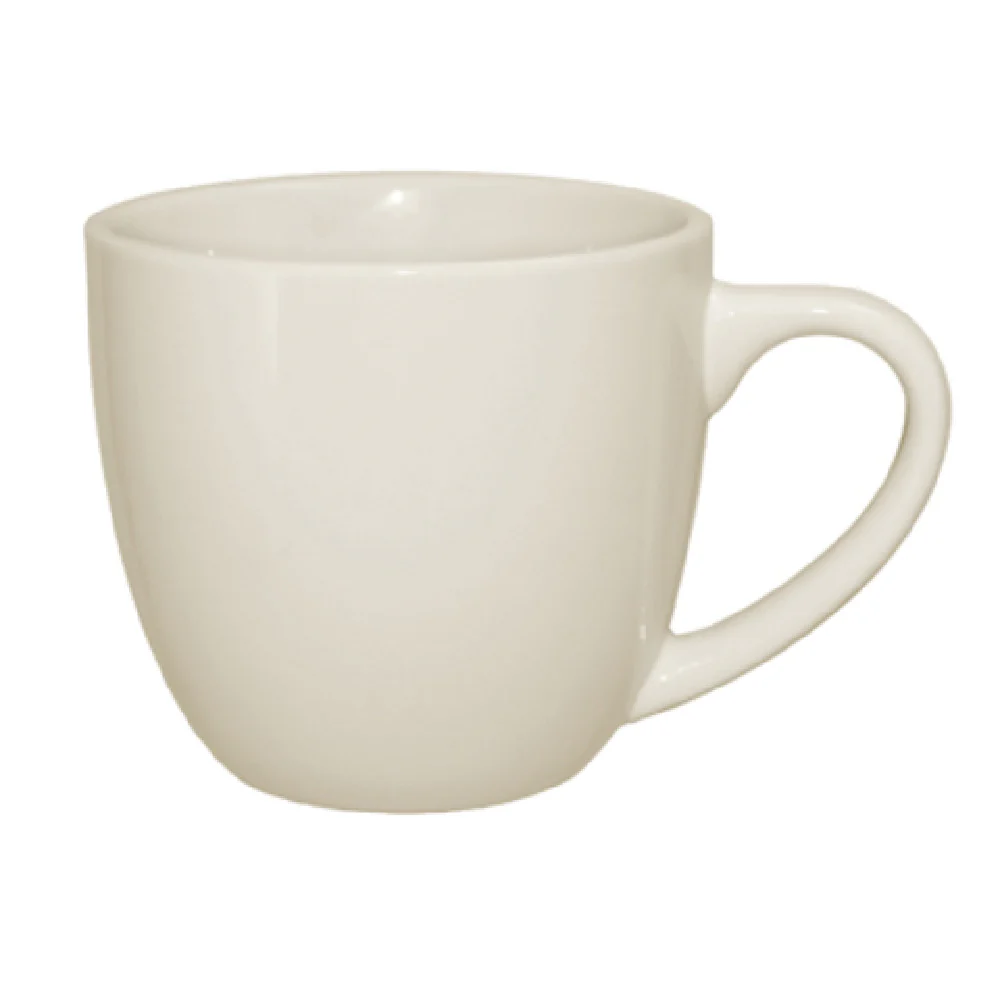 International Tableware RO-57 12 Oz Cappuccino Cup Rolled Edge Ceramic White