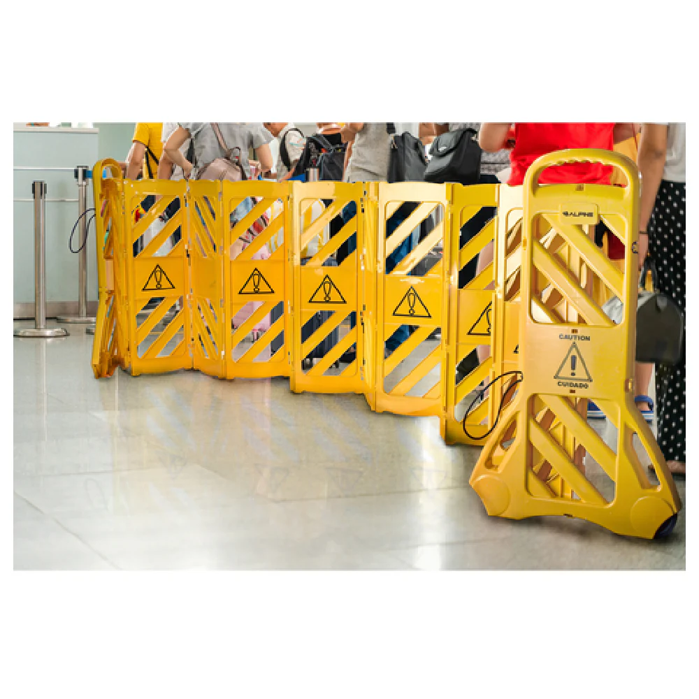 Alpine Industries ALP499-BAR 154 Inch Length Mobile Expandable Safety Barrier Yellow Alpine Industries ALP499-BAR 154 Inch Length Mobile Expandable Safety Barrier Yellow