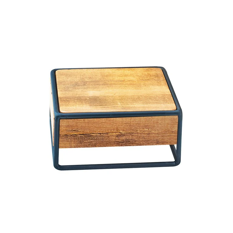 Cal Mil 3562-3-99 8 Inch Square Display Riser with Pine Panels and Metal Frame