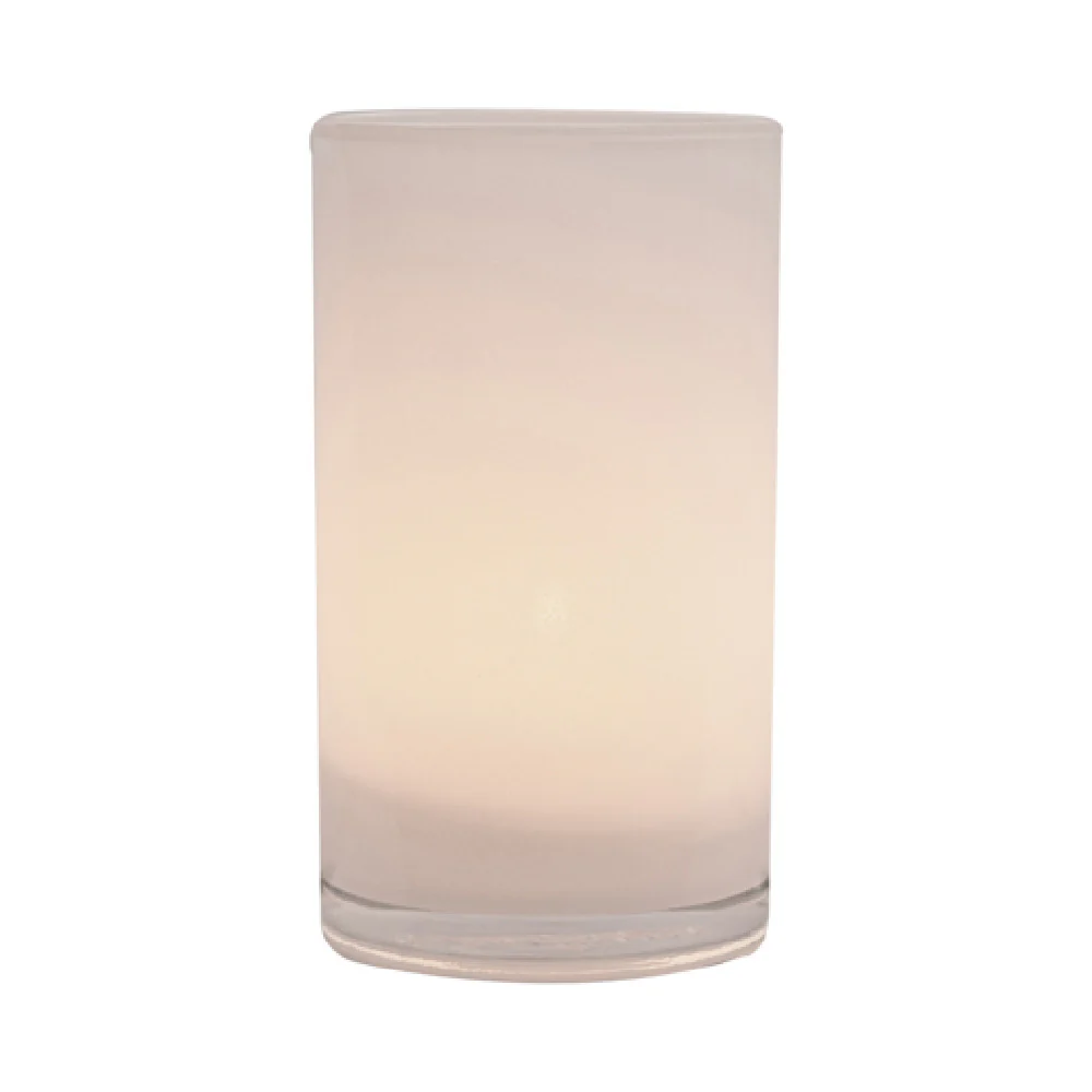 Hollowick 43517SL 2.63 Inch Glass Cylinder Candle Holder Satin Linen