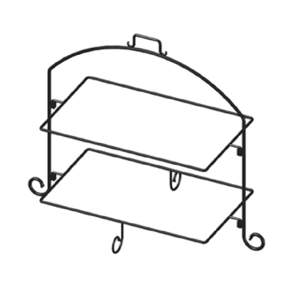 International Tableware WR-212 29 Inch 2-tier Plate Stand with Handle Metal Black