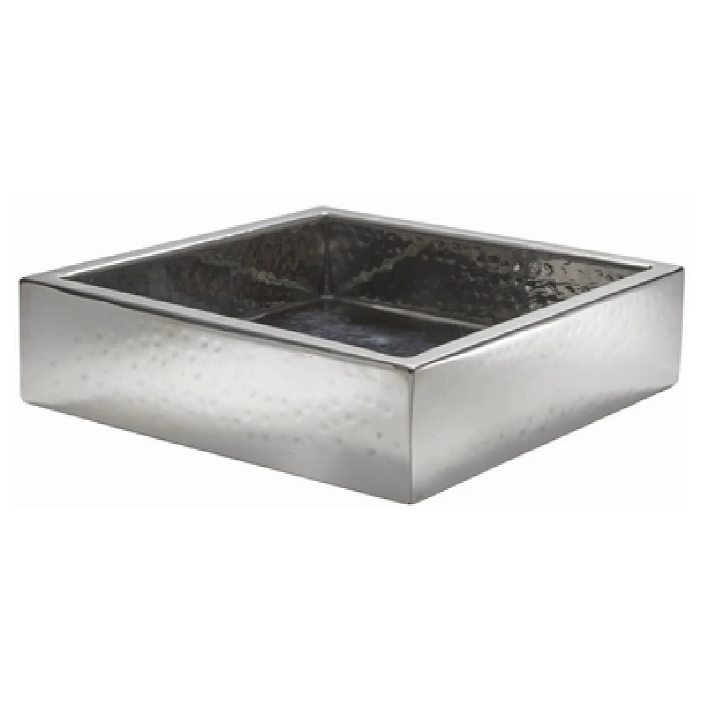 American Metalcraft SBHS 9-1/8 Inch Square Serving Crate Stainless Steel Hammered Finish