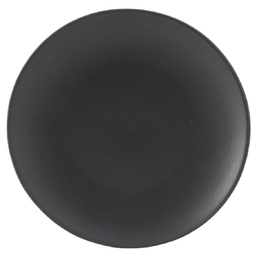 Tuxton VBA-090 9 Inch Round Coupe Plate Lead-Free Porcelain Matte Black